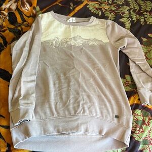 Purple Gray Sweater with Mountain Design